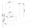 Badella Maya 5585 V33 Banyo Dolabı 85 cm - Görsel 2