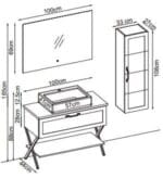 Badella Mobelco 28100 V32 Banyo Dolabı 100 cm - Görsel 2