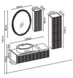 Badella Royal 28120 V31 Banyo Dolabı 120 cm - Görsel 2