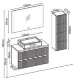 Badella Royal 55100 V32 Banyo Dolabı 100 cm - Görsel 2