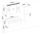 Badella Toledo 39100 V31 Banyo Dolabı 100 cm - Görsel 2