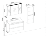 Badella Woodline 55100 V31 Banyo Dolabı 100 cm - Görsel 2