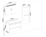Badella Woodline 5585 V31 Banyo Dolabı 85 cm - Görsel 2