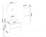 Badella Woodline 5585 V32 Banyo Dolabı 85 cm - Görsel 2