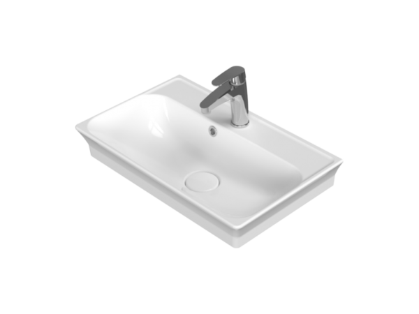 Cerastyle Blue Etajerli Lavabo 60x38 cm (Seramik Kapak Dahil)