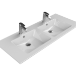 Cerastyle İbiza Etajerli Lavabo 121x51 cm (Çift Hazneli, Çift Batarya Delikli)