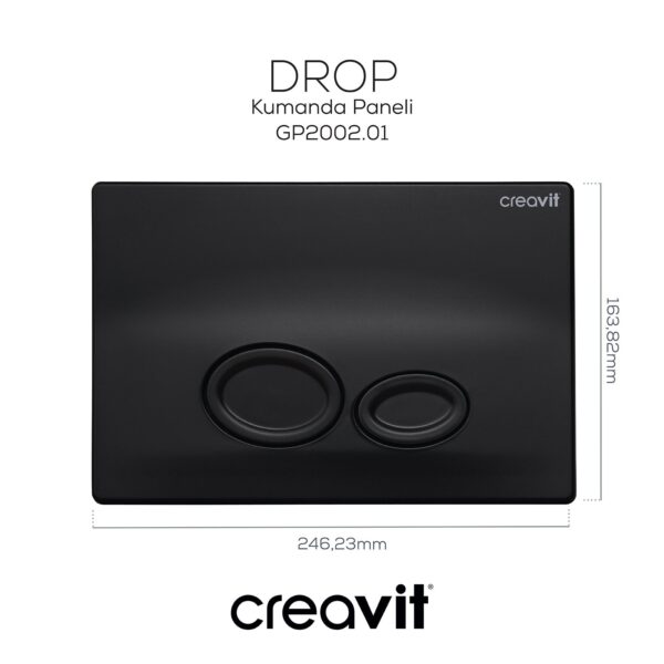 Creavit Drop Mat Siyah Boyalı Kumanda Paneli