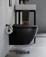 Creavit Free Rim-Off Asma Klozet Kömür Karası FE322-00KK00E-0000 - Görsel 2