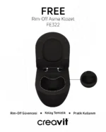 Creavit Free Rim-Off Asma Klozet Kömür Karası FE322-00KK00E-0000 - Görsel 3