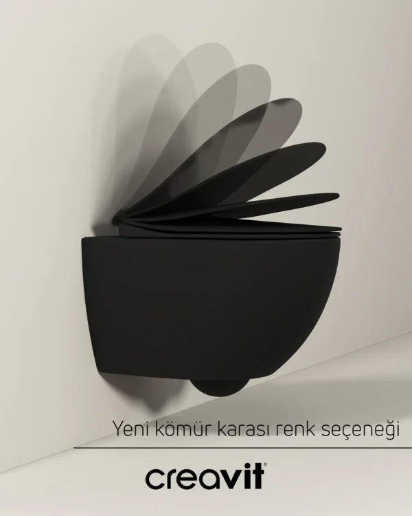 Creavit Free Rim-Off Asma Klozet Kömür Karası FE322-00KK00E-0000