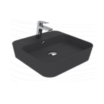 Creavit Loop Kare Masa Üstü İnce Çanak Lavabo 45 cm Extra Mat Antrasit
