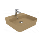 Creavit Loop Kare Masa Üstü İnce Çanak Lavabo 45 cm Extra Mat Cappuccino