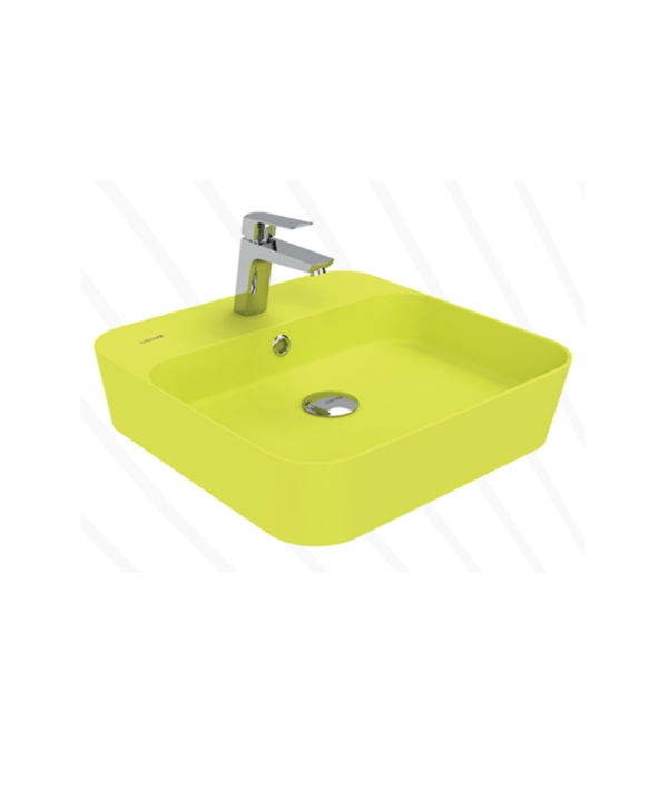 Creavit Loop Kare Masa Üstü İnce Çanak Lavabo 45 cm Extra Neon