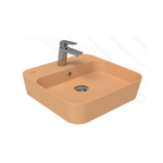 Creavit Loop Kare Masa Üstü İnce Çanak Lavabo 45 cm Extra Şeftali Tüyü