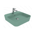 Creavit Loop Kare Masa Üstü İnce Çanak Lavabo 45 cm Nil Yeşili