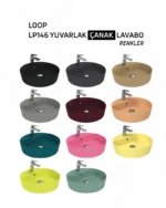 Creavit Loop Yuvarlak Çanak Lavabo 45 cm Şeftali Tüyü LP146-00ST00E-0000 - Görsel 3