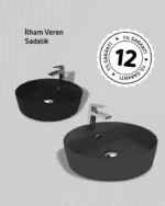 Creavit Loop Yuvarlak Çanak Lavabo 45 cm Şeftali Tüyü LP146-00ST00E-0000 - Görsel 4