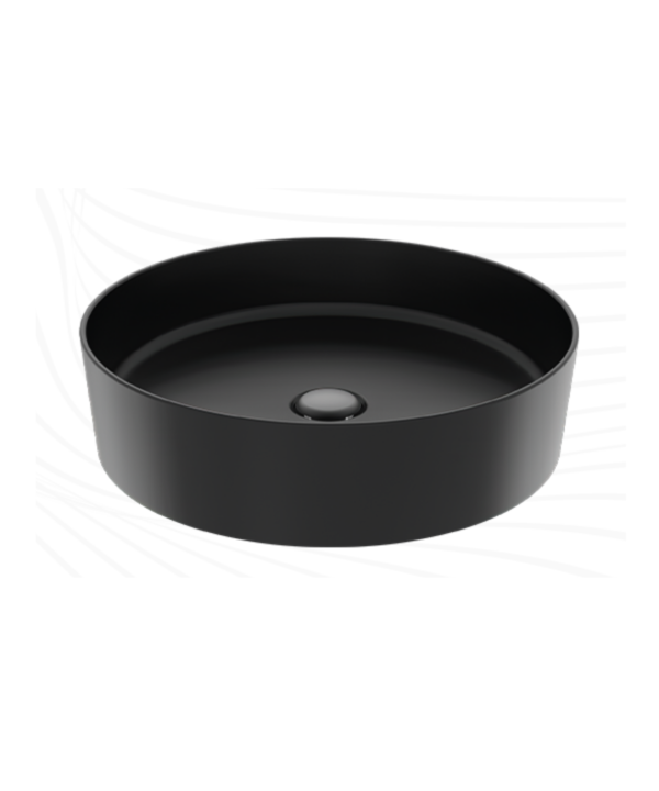 Creavit Loop Yuvarlak Masa Üstü Çanak Lavabo Ø45 cm Extra Kömür Karası