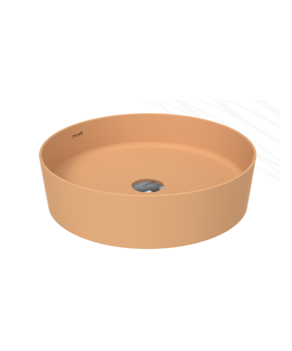 Creavit Loop Yuvarlak Masa Üstü Çanak Lavabo Ø45 cm Extra Şeftali Tüyü