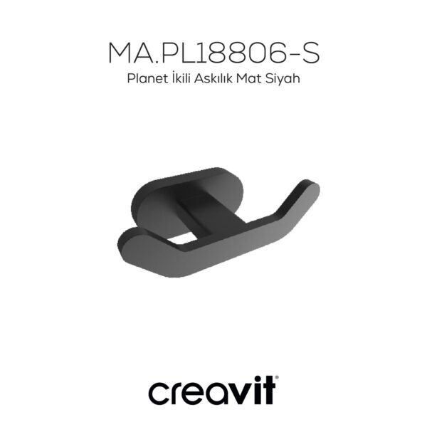 Creavit Planet İkili Askılık Mat Siyah