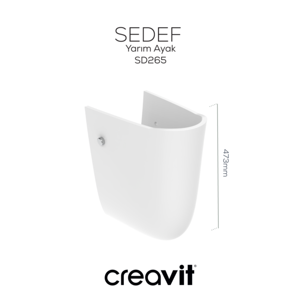 Creavit Sedef Kısa Yarım Ayak Beyaz