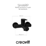 Creavit Sharp Banyo Bataryası Mat Siyah BT.SR2510S - Görsel 2
