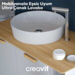 Creavit Ultra Yuvarlak Çanak Lavabo 45 cm Beyaz