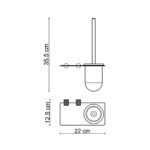 Fontana FY-90104 Mat Krom & Siyah Tuvalet Fırçası - Görsel 2