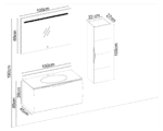 Gent Armado 39100 V31 Banyo Dolabı 100 cm - Görsel 3