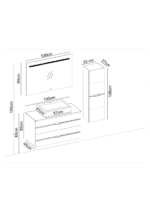 Gent Bathline 55100 V32 Banyo Dolabı 100 cm - Görsel 2