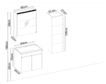 Gent Boztepe 5565 V31 Banyo Dolabı 65 cm - Görsel 2