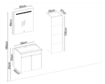 Gent Boztepe 5565 V32 Banyo Dolabı 65 cm - Görsel 2