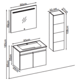 Gent Boztepe 5585 V31 Banyo Dolabı 85 cm - Görsel 2