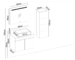 Gent Boztepe 5585 V33 Banyo Dolabı 85 cm - Görsel 2