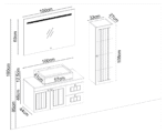 Gent Efes 46100 V33 Banyo Dolabı 100 cm - Görsel 3
