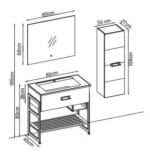Gent Hanne 2885 V31 Banyo Dolabı 85 cm - Görsel 3