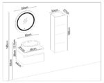 Gent Moderno 2865 V31 Banyo Dolabı 65 cm - Görsel 2