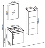 Gent Parıte 5555 V31 Banyo Dolabı 55 cm - Görsel 2