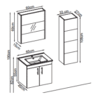 Gent Parıte 5565 V31 Banyo Dolabı 65 cm - Görsel 2