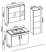 Gent Parıte 5585 V31 Banyo Dolabı 85 cm - Görsel 2