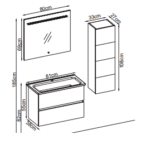 Gent Porto 5581 V32 Banyo Dolabı 81 cm - Görsel 2