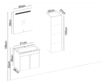 Gent Ronda 5561 V31 Banyo Dolabı 61 cm - Görsel 2