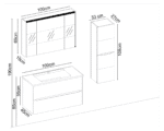 Gent Smart 55100 V31 Banyo Dolabı 100 cm - Görsel 2
