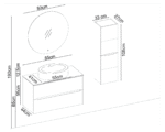 Gent Smart 55100 V32 Banyo Dolabı 100 cm - Görsel 2