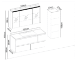 Gent Valentine 55130 V31 Banyo Dolabı 130 cm - Görsel 4