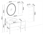 Gent Zenon 28120 V31 Banyo Dolabı 120 cm - Görsel 2