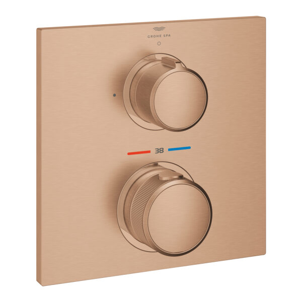 Grohe Allure Tek Valfli Akış Kontrollü, Ankastre Termostatik Duş Bataryası, Brushed Warm Sunset