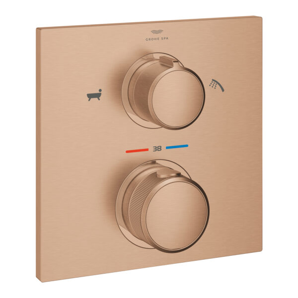 Grohe Allure Thermostat For Concealed İnstallation With 2-Way Diverter Hand Shower/Bath Filler, Brushed Warm Sunset