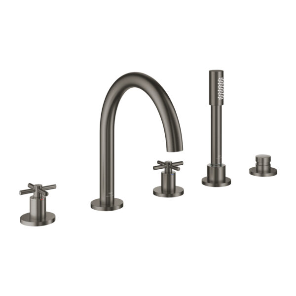 Grohe Atrio 5 Delikli Küvet Bataryası, Brushed Hard Graphite