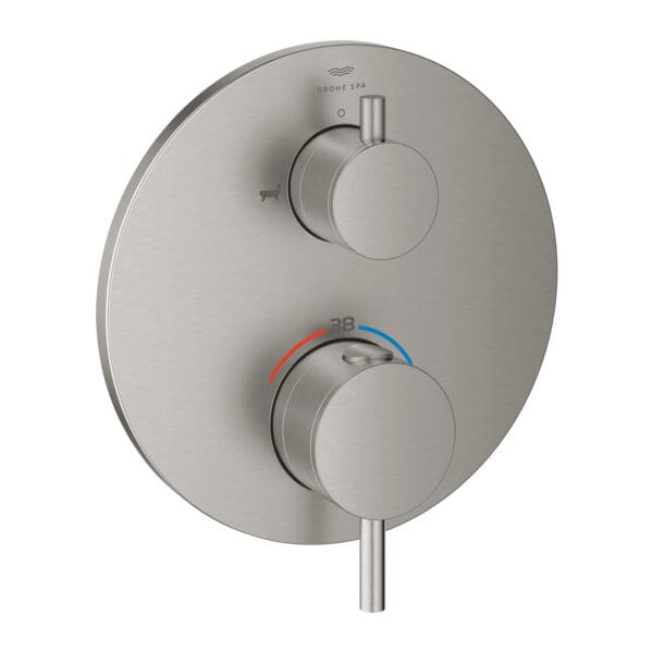 Grohe Atrio Çift Yönlü Ankastre Termostatik Banyo Bataryası, Paslanmaz Çelik